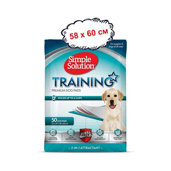 Влагопоглощающие гигиенические пеленки Simple Solution Training Premium Dog Pads, 58 х 60 см, 50 шт
