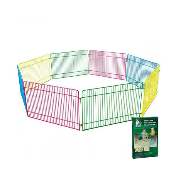 Вольер Flamingo Play Run для грызунов, 8 цветных панелей, металл, 23х35 см