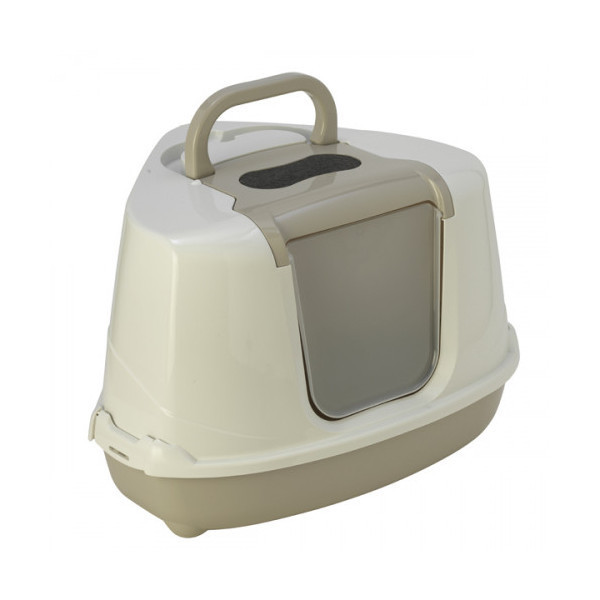 Закрытый туалет Moderna Flip Cat для кошек, угловой, серый, 56 х 45 х 39 см