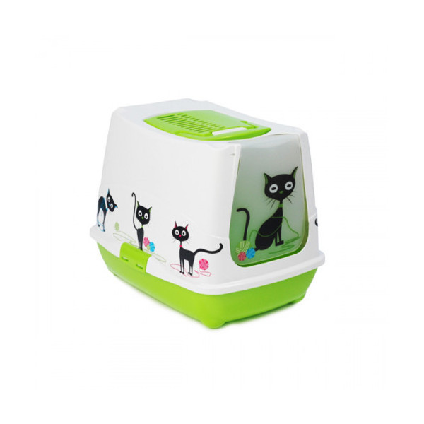 Закрытый туалет Moderna Trend Cat для кошек, салатовый, 50 х 39 х 39 см